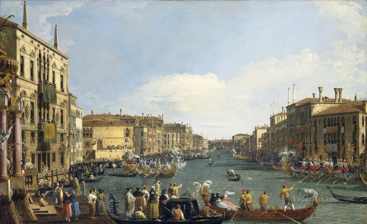 大運河のレガッタ ベネチアン ヴェネツィア カナレット油絵